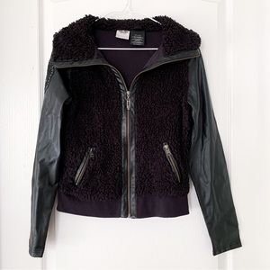 Harley Davidson Teddy Bear Faux Leather/Fur Black Moto Jacket